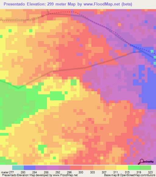 Presentado,Colombia Elevation Map