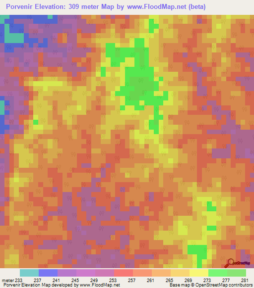 Porvenir,Colombia Elevation Map