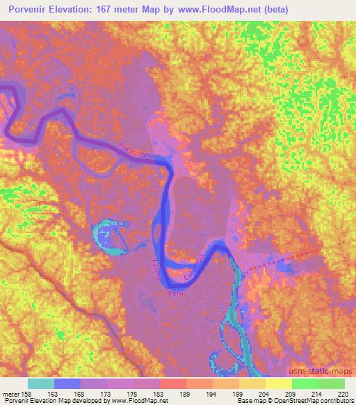 Porvenir,Colombia Elevation Map