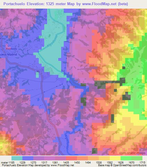 Portachuelo,Colombia Elevation Map