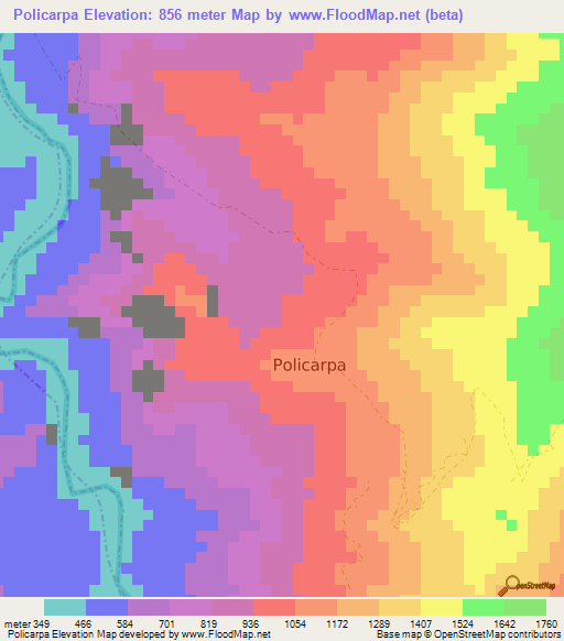 Policarpa,Colombia Elevation Map