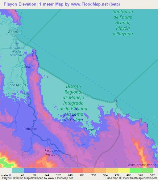 Playon,Colombia Elevation Map