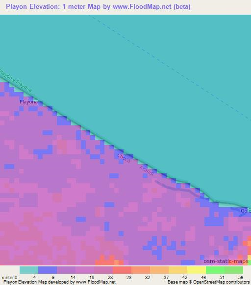 Playon,Colombia Elevation Map