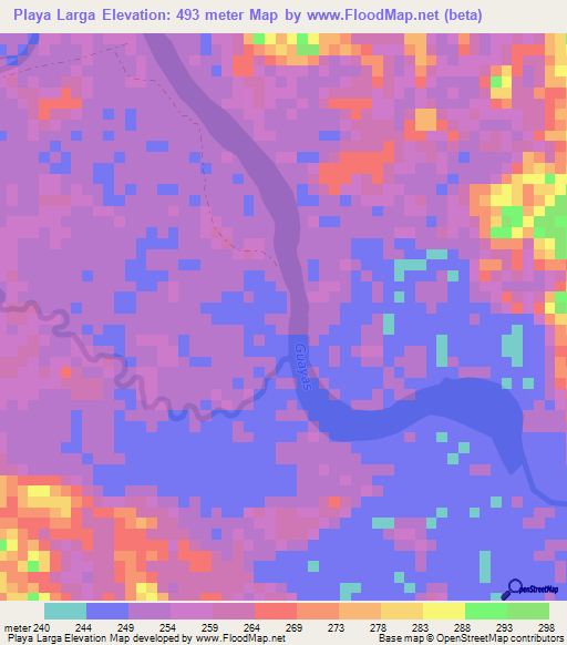 Playa Larga,Colombia Elevation Map