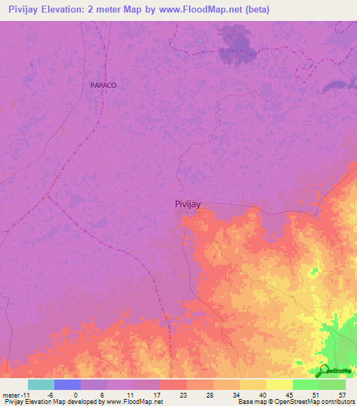 Pivijay,Colombia Elevation Map