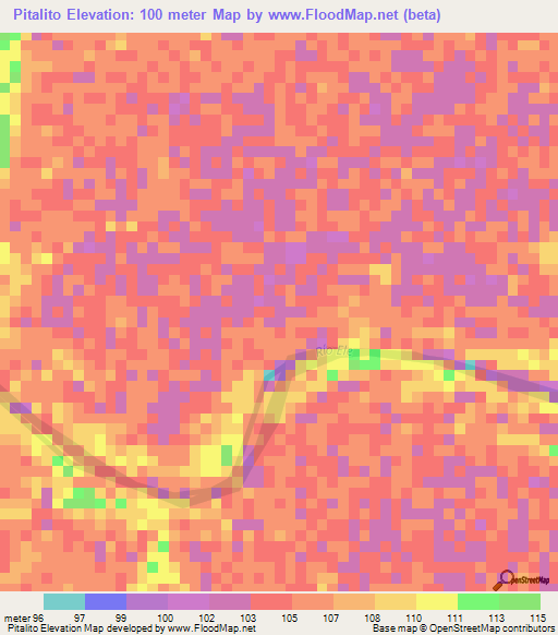 Pitalito,Colombia Elevation Map