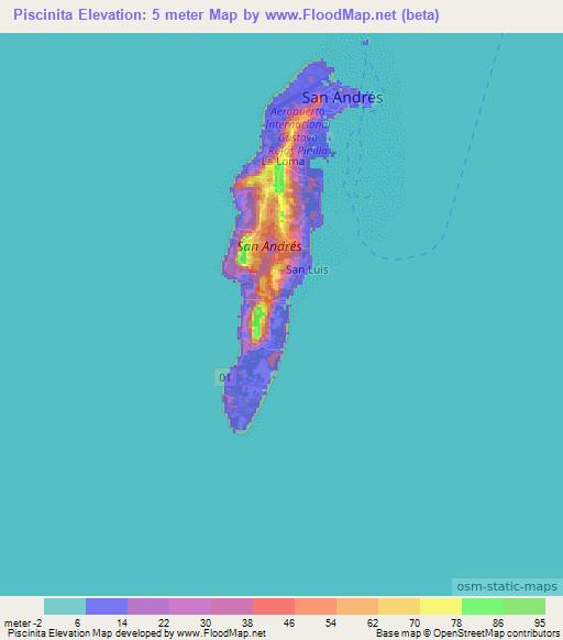 Piscinita,Colombia Elevation Map