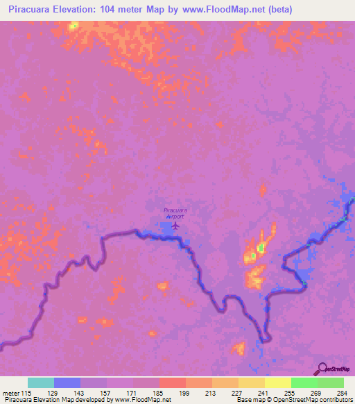 Piracuara,Colombia Elevation Map