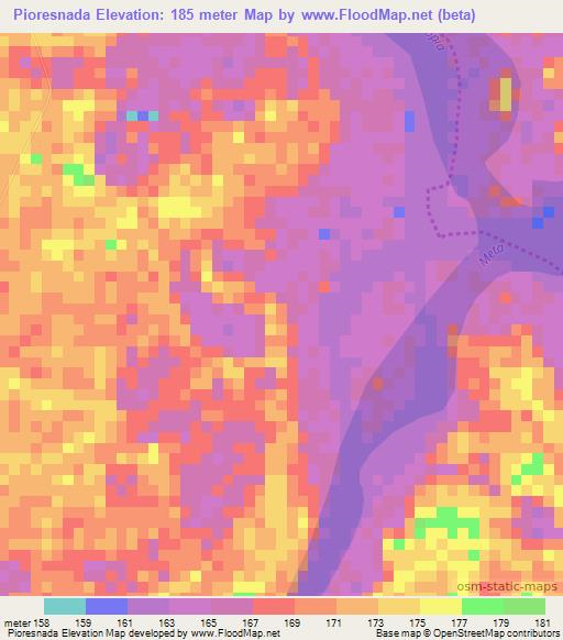 Pioresnada,Colombia Elevation Map