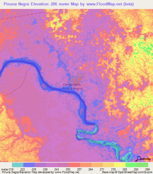 Pinuna Negra,Colombia Elevation Map