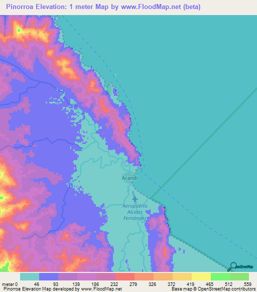 Pinorroa,Colombia Elevation Map