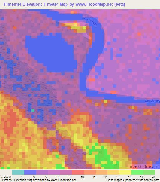 Pimentel,Colombia Elevation Map