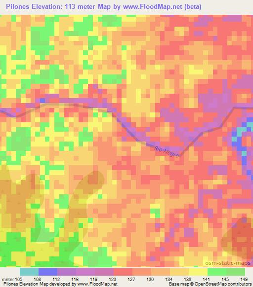 Pilones,Colombia Elevation Map