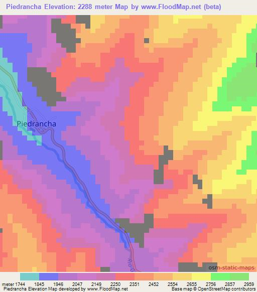 Piedrancha,Colombia Elevation Map