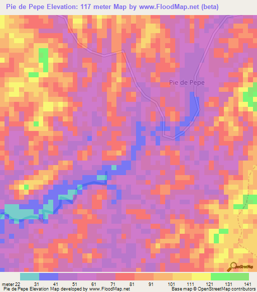 Pie de Pepe,Colombia Elevation Map