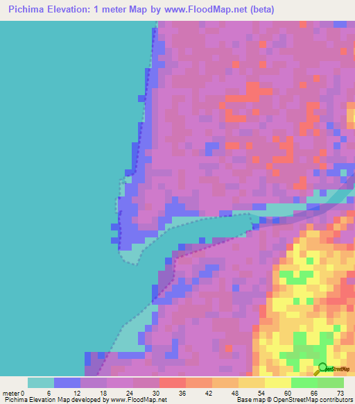 Pichima,Colombia Elevation Map