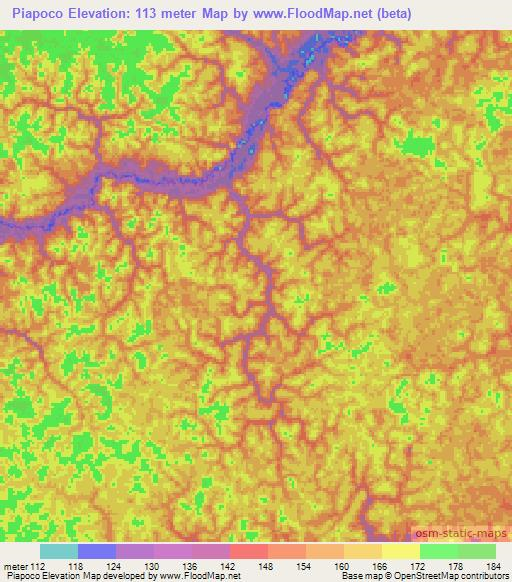 Piapoco,Colombia Elevation Map