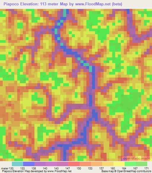 Piapoco,Colombia Elevation Map