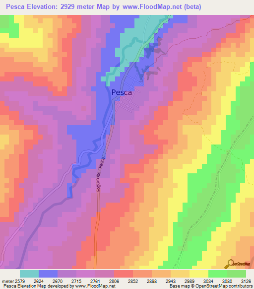 Pesca,Colombia Elevation Map