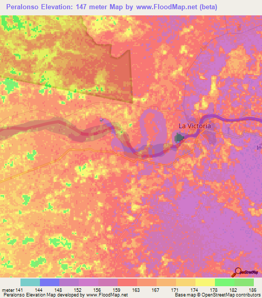 Peralonso,Colombia Elevation Map