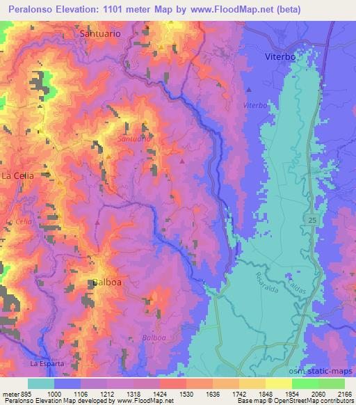 Peralonso,Colombia Elevation Map