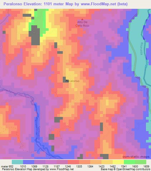 Peralonso,Colombia Elevation Map