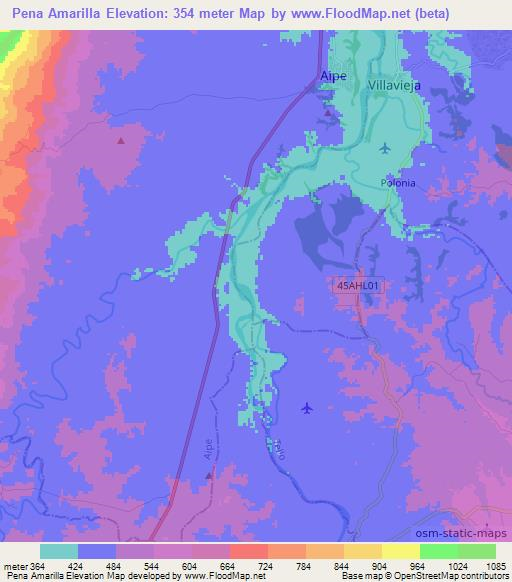 Pena Amarilla,Colombia Elevation Map