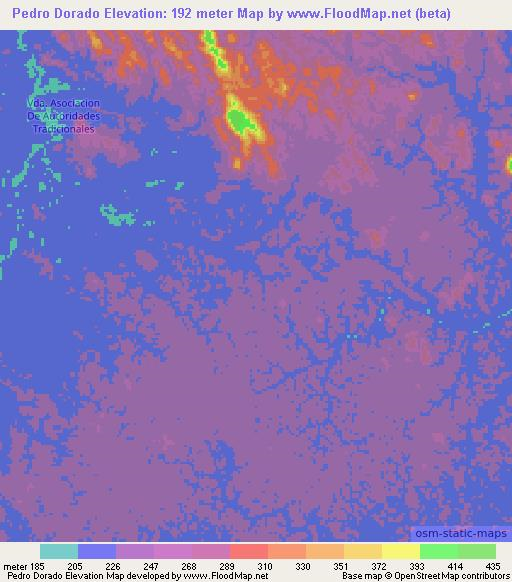 Pedro Dorado,Colombia Elevation Map