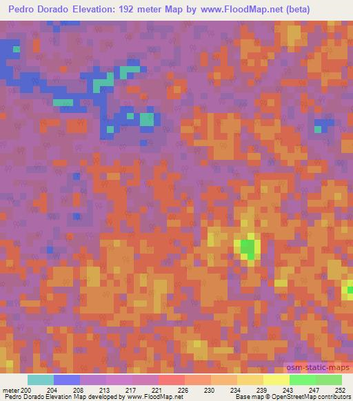 Pedro Dorado,Colombia Elevation Map