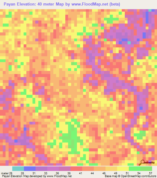 Payan,Colombia Elevation Map