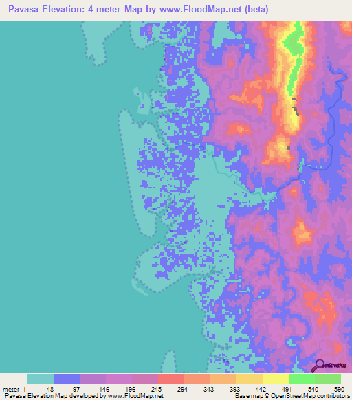 Pavasa,Colombia Elevation Map