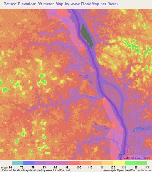 Patuco,Colombia Elevation Map