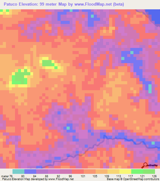 Patuco,Colombia Elevation Map