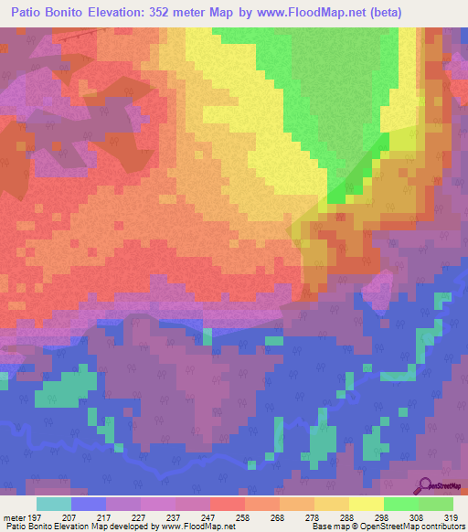 Patio Bonito,Colombia Elevation Map