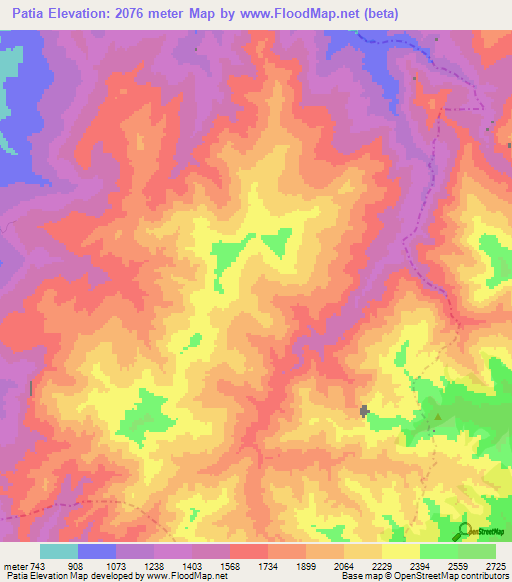 Patia,Colombia Elevation Map