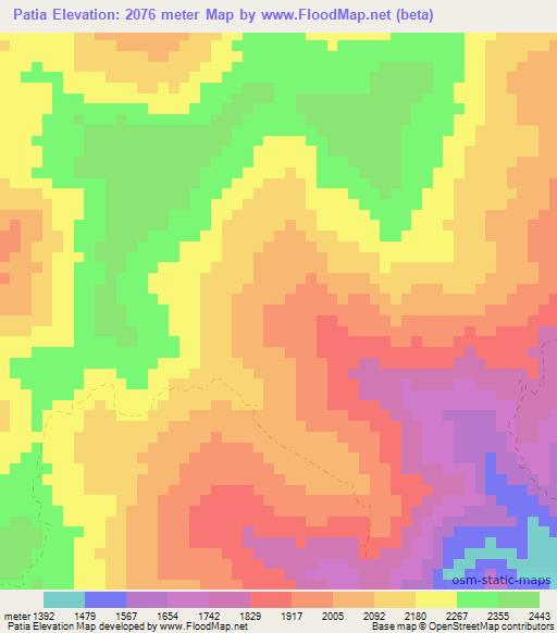 Patia,Colombia Elevation Map