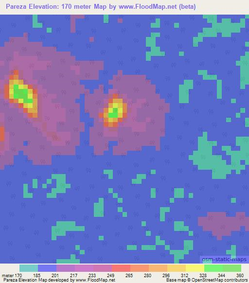 Pareza,Colombia Elevation Map