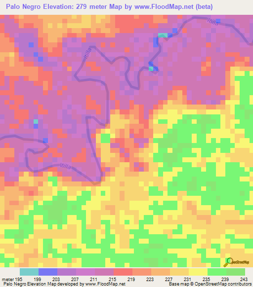 Palo Negro,Colombia Elevation Map