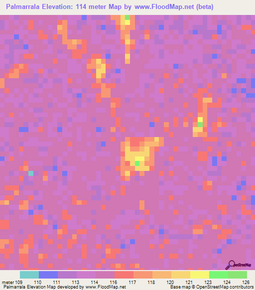 Palmarrala,Colombia Elevation Map