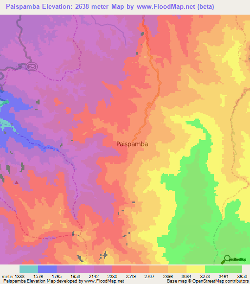 Paispamba,Colombia Elevation Map