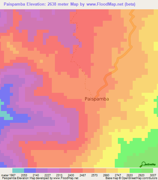 Paispamba,Colombia Elevation Map