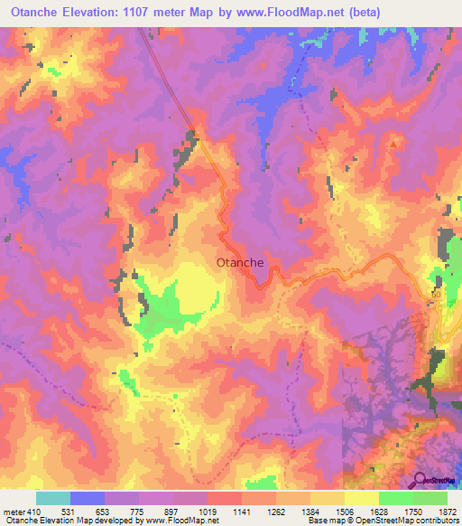 Otanche,Colombia Elevation Map