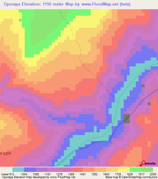 Oporapa,Colombia Elevation Map