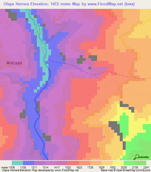 Olaya Herrera,Colombia Elevation Map