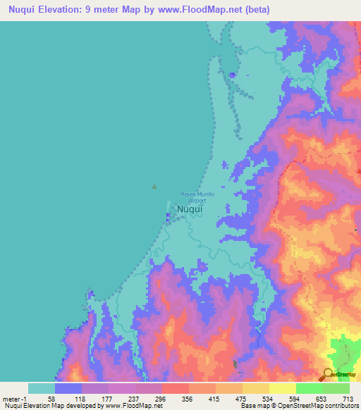 Nuqui,Colombia Elevation Map