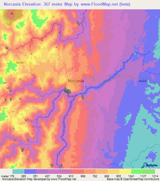 Norcasia,Colombia Elevation Map