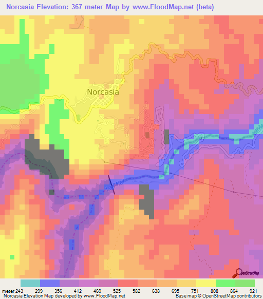 Norcasia,Colombia Elevation Map