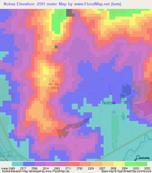 Nobsa,Colombia Elevation Map