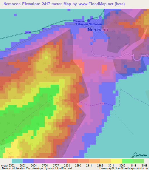 Nemocon,Colombia Elevation Map