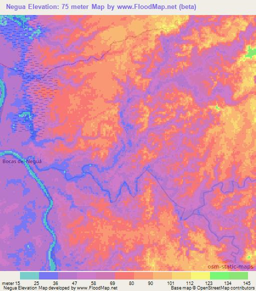 Negua,Colombia Elevation Map